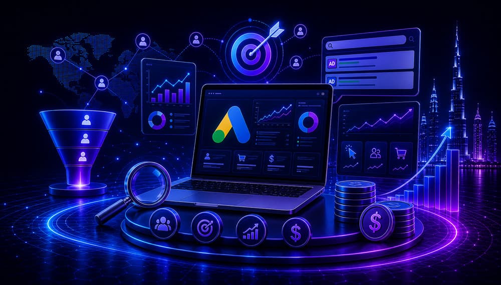 B2B PPC strategy visual with Google Ads analytics bidding and campaign optimization tools