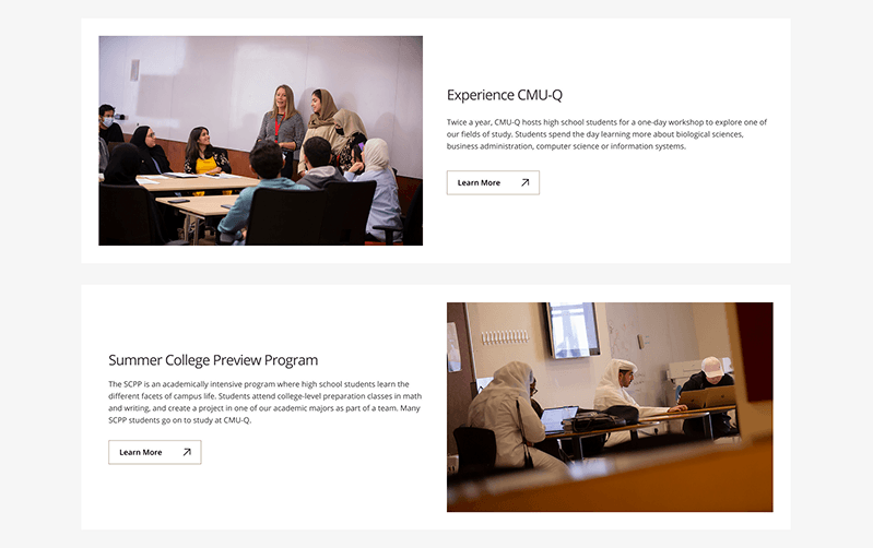 Carnegie Mellon University in Qatar (CMU-Q) case study visual