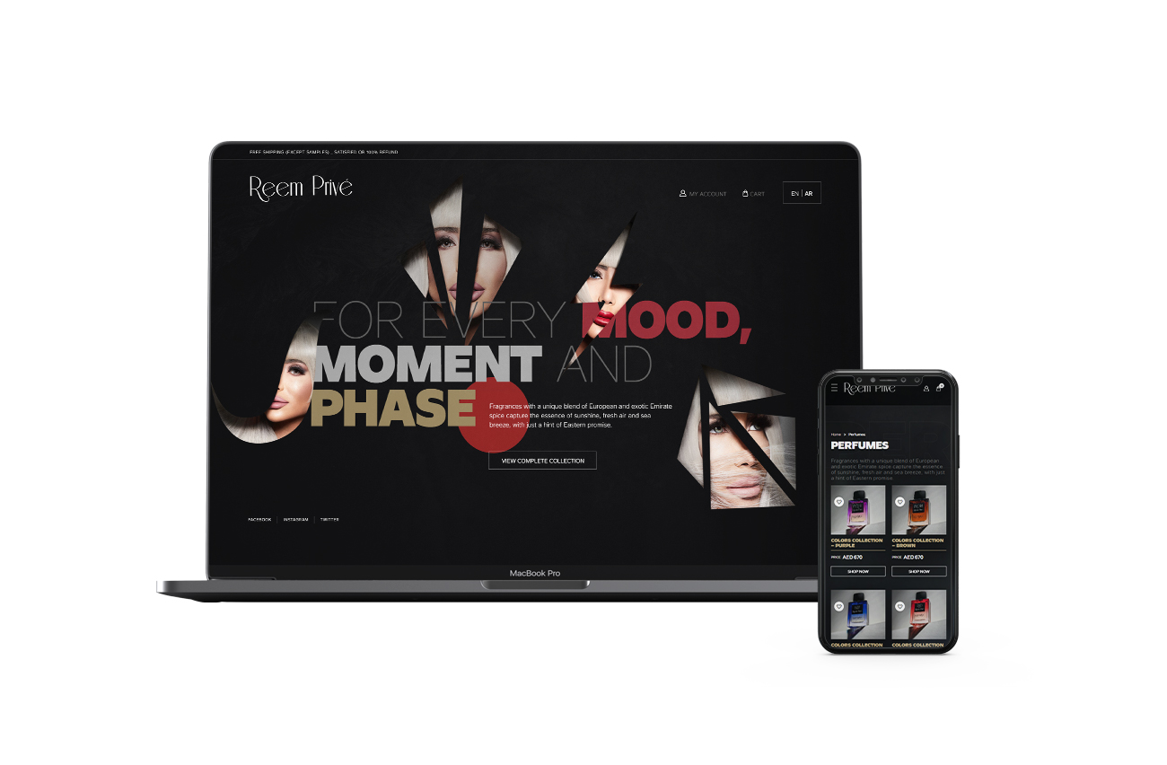 Reem Prive Luxury Perfumes | Website Design & Web Development | Element8 Dubai